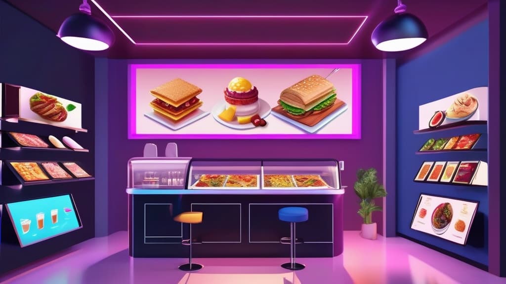 Digital Signage Screens in einem Restaurant